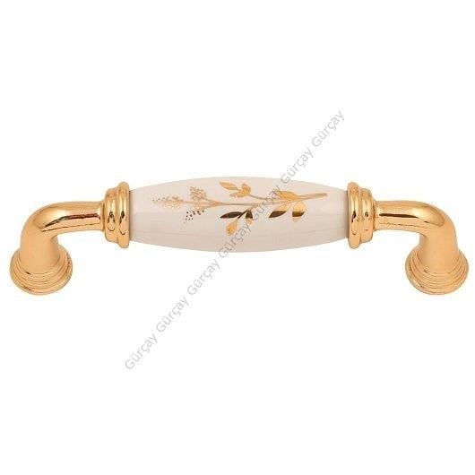 Gürçay Sude Porselen Kulp Altın Altın Çiçekli 96mm (2 Adet)