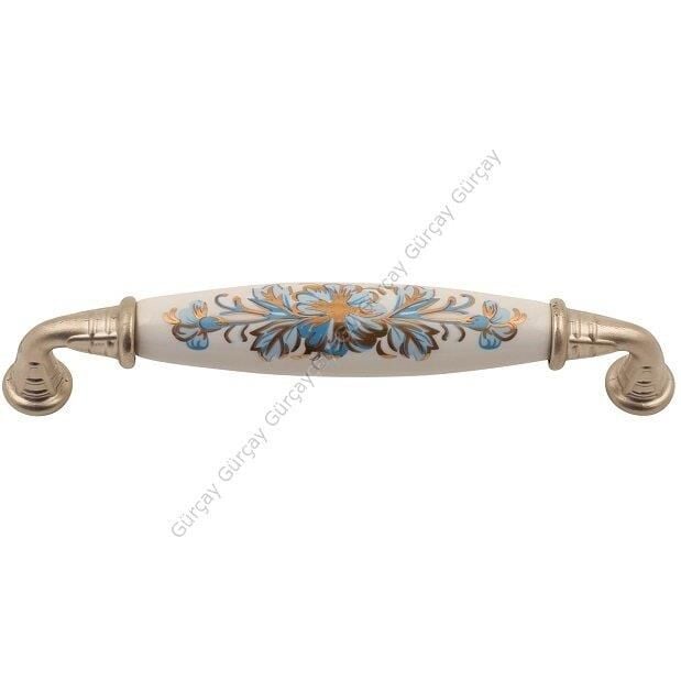 Gürçay Sude Porselen Kulp Saten Mavi Çiçekli 128mm (2 Adet)