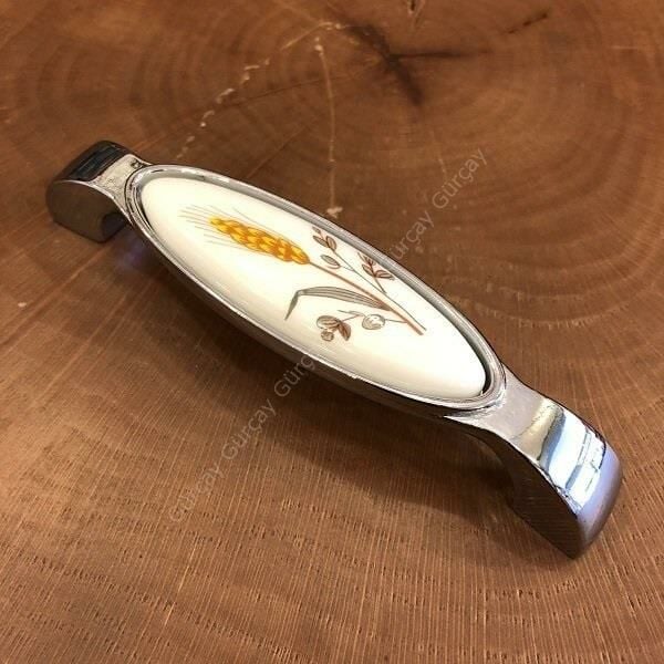 Süsen Porselen Kulp 128mm Krom Buğday