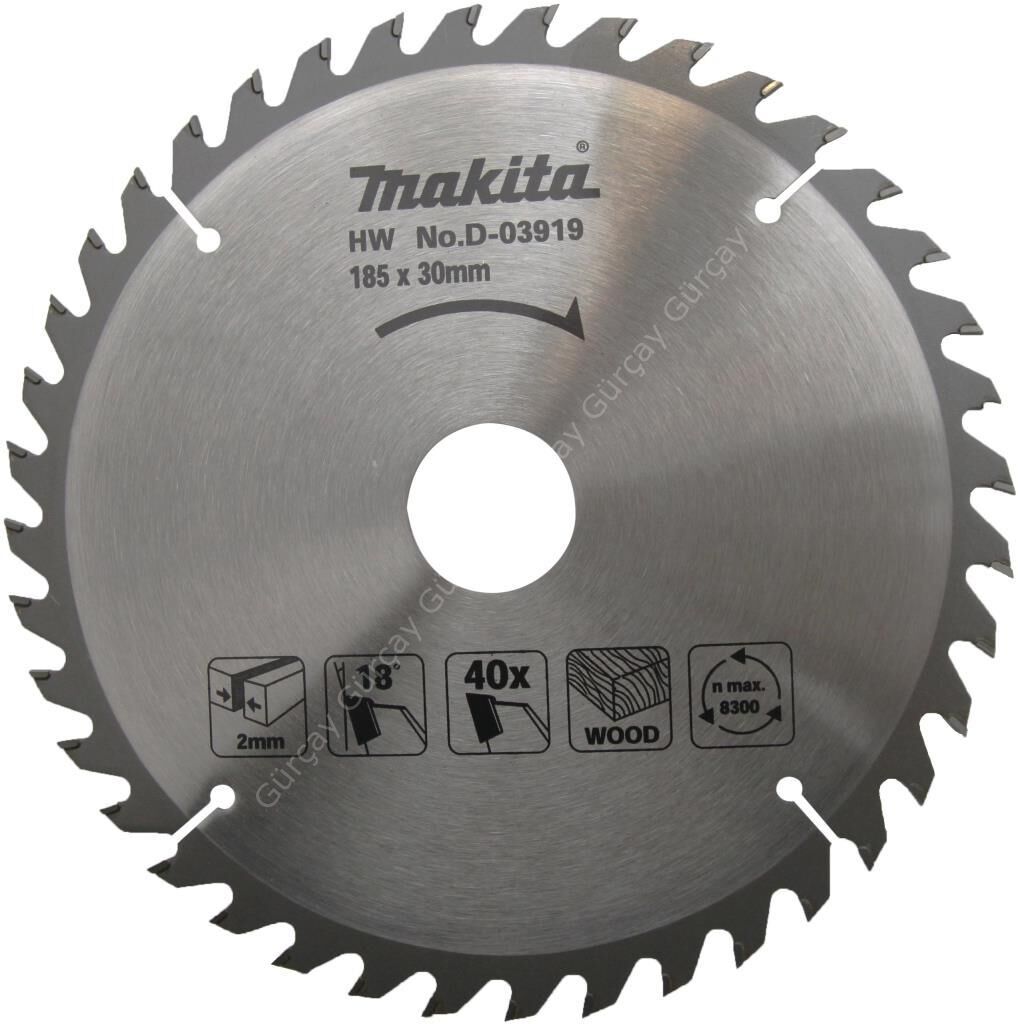 Makita D-03919 Ahşap Daire Testere 185mm 40 Diş