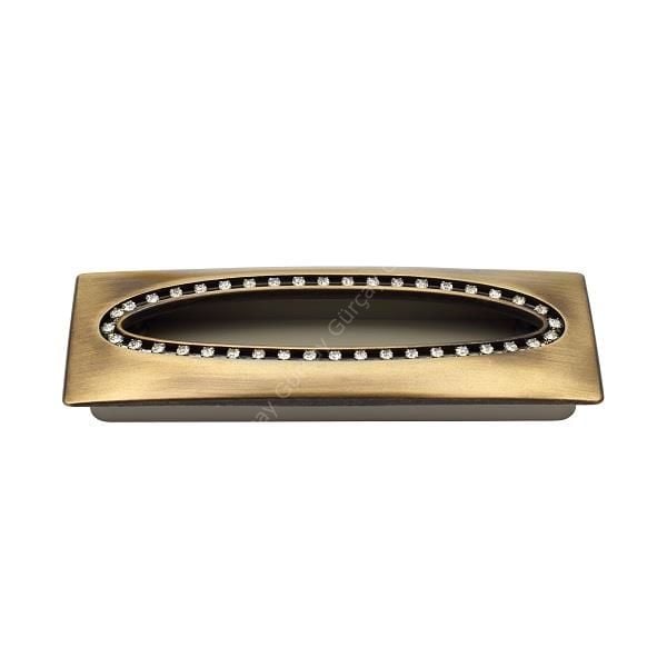 Taşlı Gömme Kulp 96mm Antik