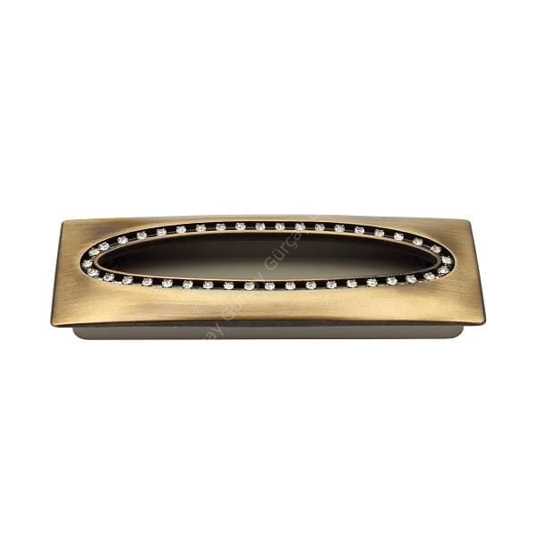 Taşlı Gömme Kulp 96mm Antik
