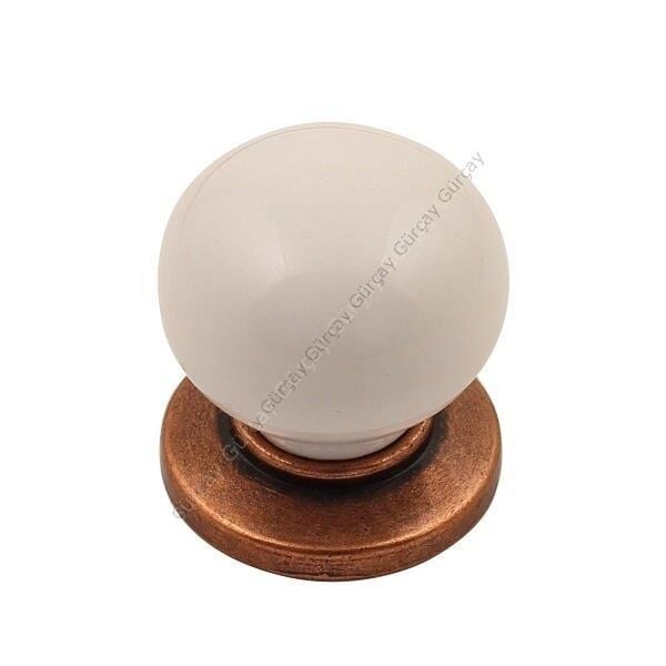 Sude Porselen Kulp Bakır Düz Düğme (2 Adet)