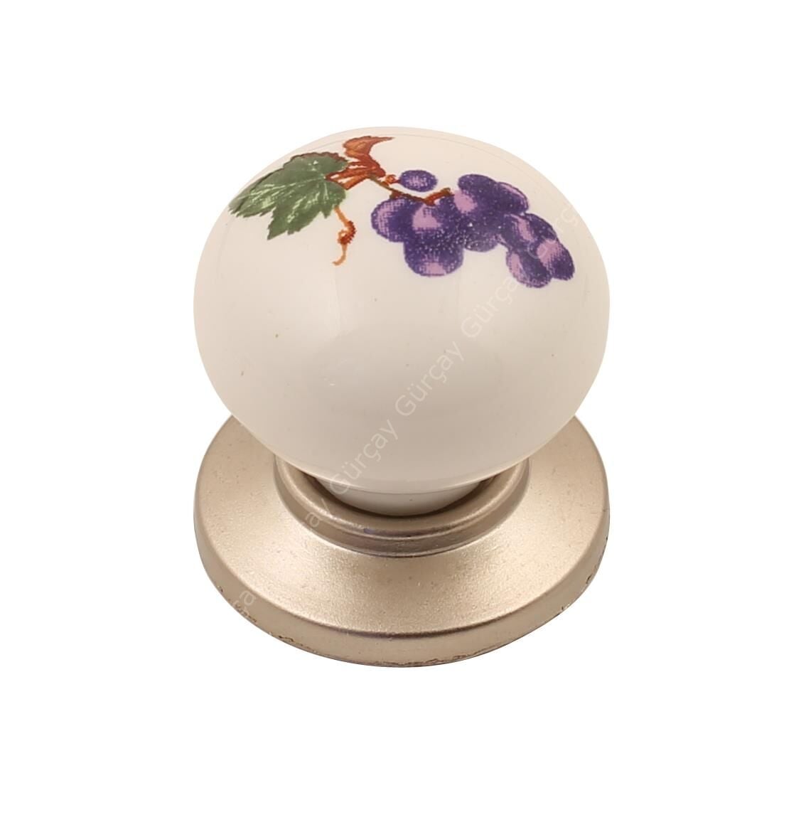 Gürçay Sude Porselen Kulp Saten Üzümlü Düğme (2 Adet)