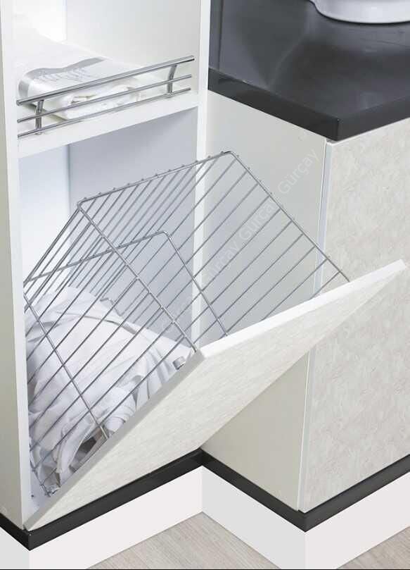 Çağdaş Dolap İçi Çamaşır Sepeti Kapağa Monte Uzun