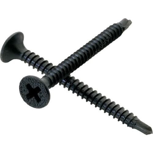 Meridyen Matkap Uçlu Alçıpan Vidası 3.5x25mm Siyah 1000 Adet