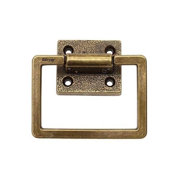 Köşeli Halka Sarkaç Kulp Antik Sarı