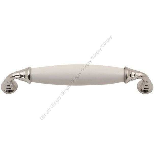 Gürçay Sude Porselen Kulp Krom Düz 128mm (2 Adet)