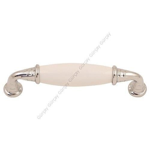 Sude Porselen Kulp Krom Düz 96mm (2 Adet)