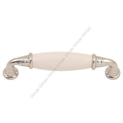 Sude Porselen Kulp Krom Düz 96mm (2 Adet)