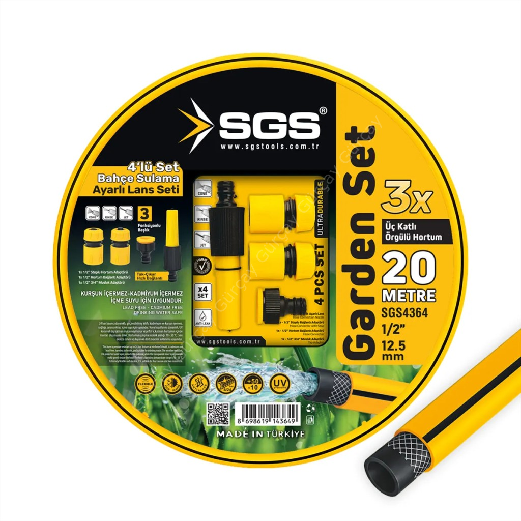 SGS Gardenflex Hortum Bahçe Sulama Seti 4 Parça