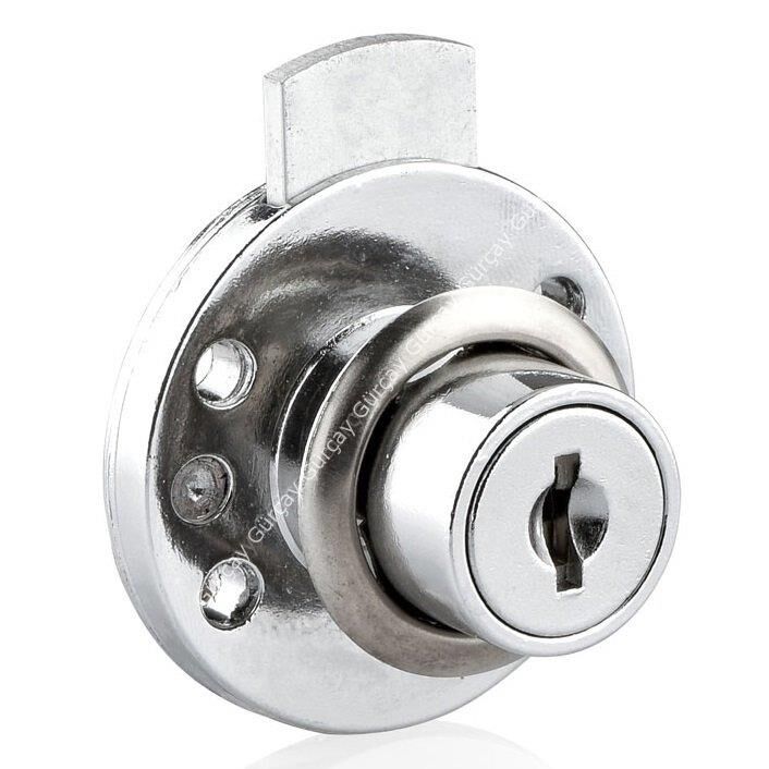 Yuvarlak Çekmece Kapak Kilidi 16mm