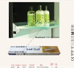 Led Işıklı Cam Raf 60cm Mavi Işık