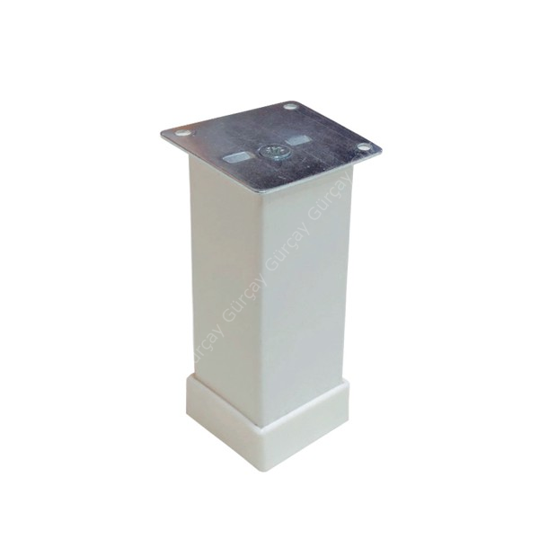 Mobilya Ayağı Kare Beyaz 10cm - 4 Adet
