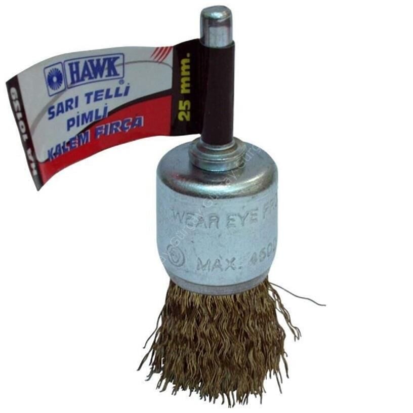 Hawk 10137 Sarı Telli Pimli Daire Fırça 30mm