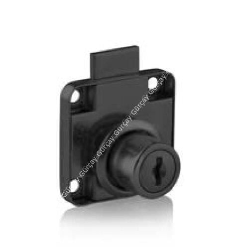 Çekmece Kapak Kilidi Kare 22mm Siyah