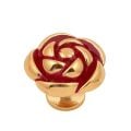 Gül Düğme Kulp Altın-Kırmızı