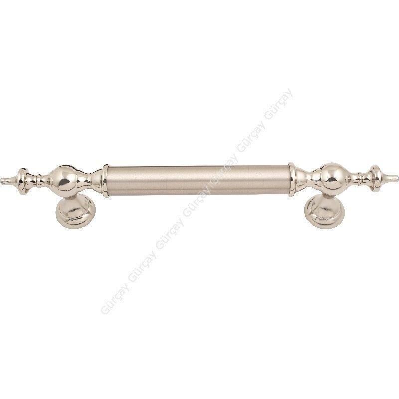 Osmanlı Çekme Kapı Kolu Nikel Saten Çift Taraflı