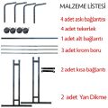 Gürçay Ayarlı Tekerlekli Elbise Askısı Üçlü