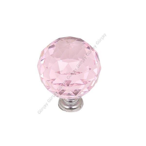 Küre Kristal Kulp 30mm Pembe - 2 Adet