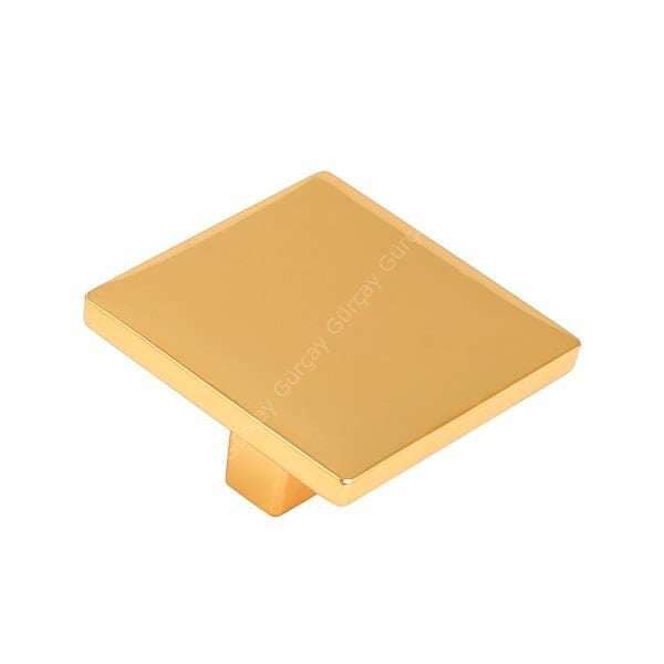 Kare Düğme Kulp Altın