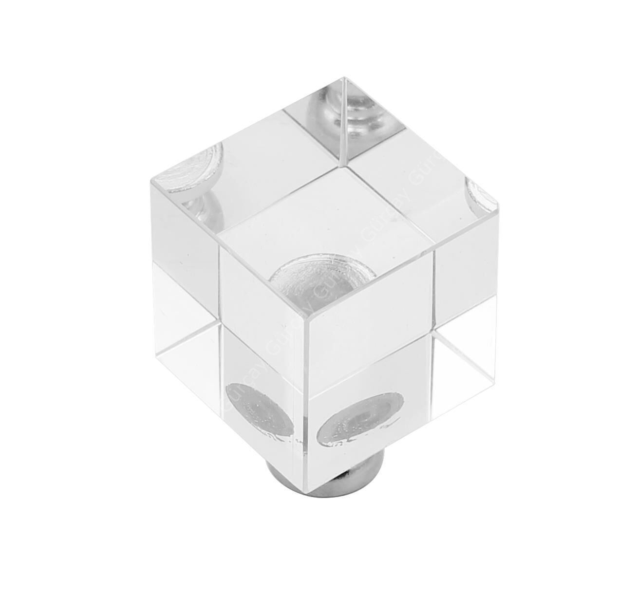 Kristal Kulp Küp 30x30mm Şeffaf - 2 Adet