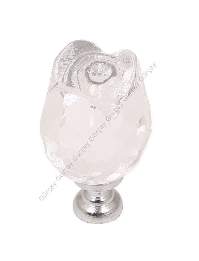 Kristal Kulp Gül Şeffaf (2 Adet)