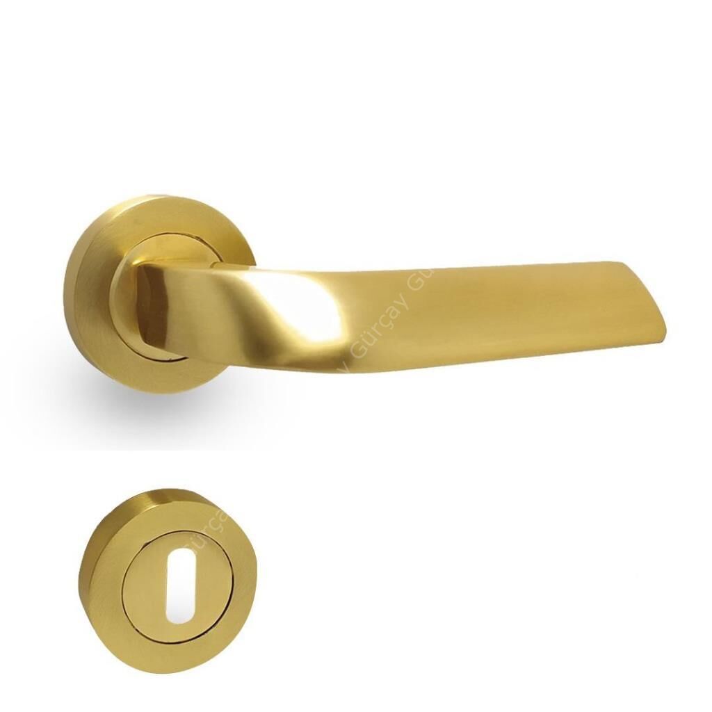 Massimo Rozetli Kapı Kolu Mat Altın Oda Tipi