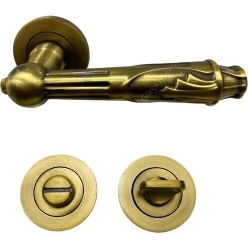 Pars Rozetli Kapı Kolu Antik Sarı WC Tipi