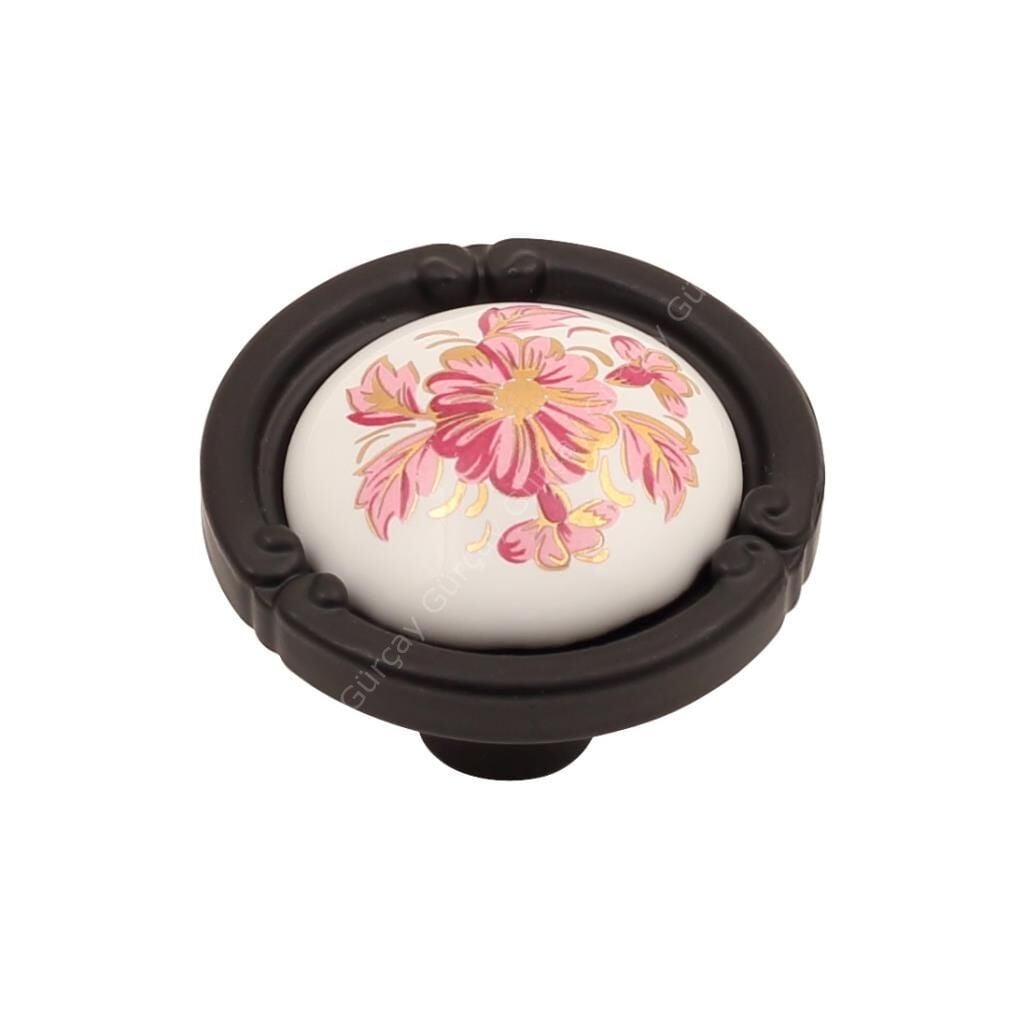 Narin Porselen Kulp Siyah Düğme