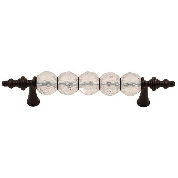 İğne Ayak Kristal Kulp 96mm Siyah