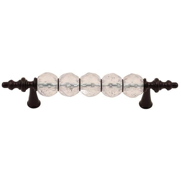 İğne Ayak Kristal Kulp 96mm Siyah