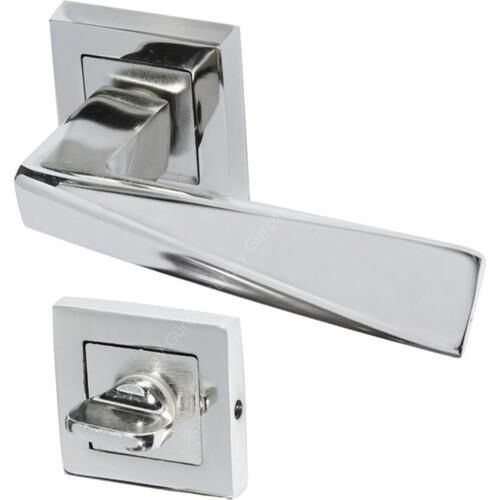 Penta Kare Rozetli Kapı Kolu Krom WC Tipi