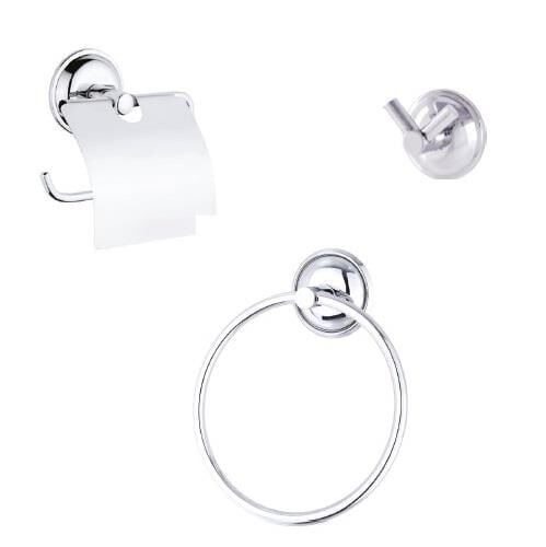 Pisa 3'lü Banyo Aksesuar Seti Krom