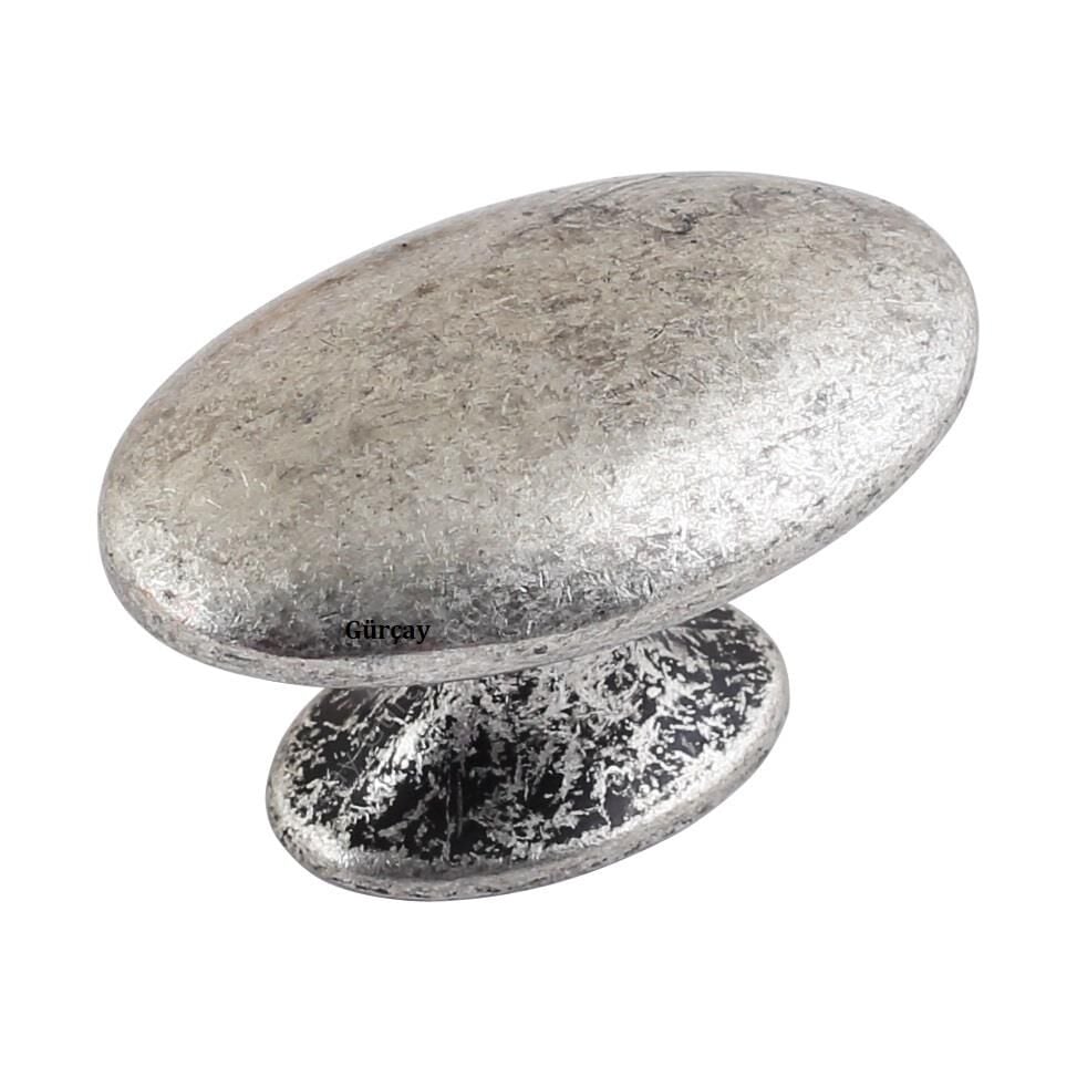 Luxury Arya Düğme Kulp Antik Gümüş