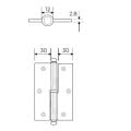 Okka Menteşe Aluminyum Sarı 10cm