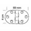 Sabit Menteşe Aluminyum Oval 40*69mm