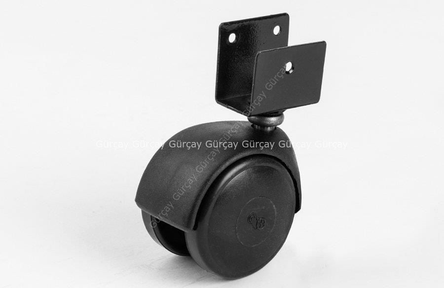 Mobilya Tekeri Döner Plastik H64mm Geçme 18mm