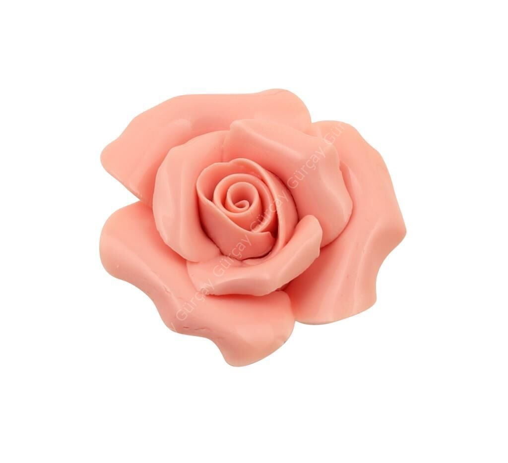 Seramik Gül Kulp Pembe - 2 Adet