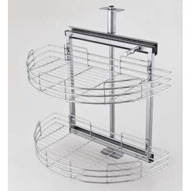 Çağdaş 1/2 Kör Köşe Raylı İkili Döner Sepet