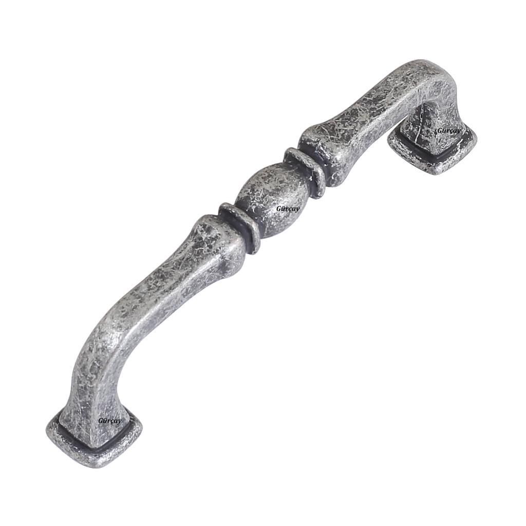 Kale Kulp Antik Gümüş 96mm