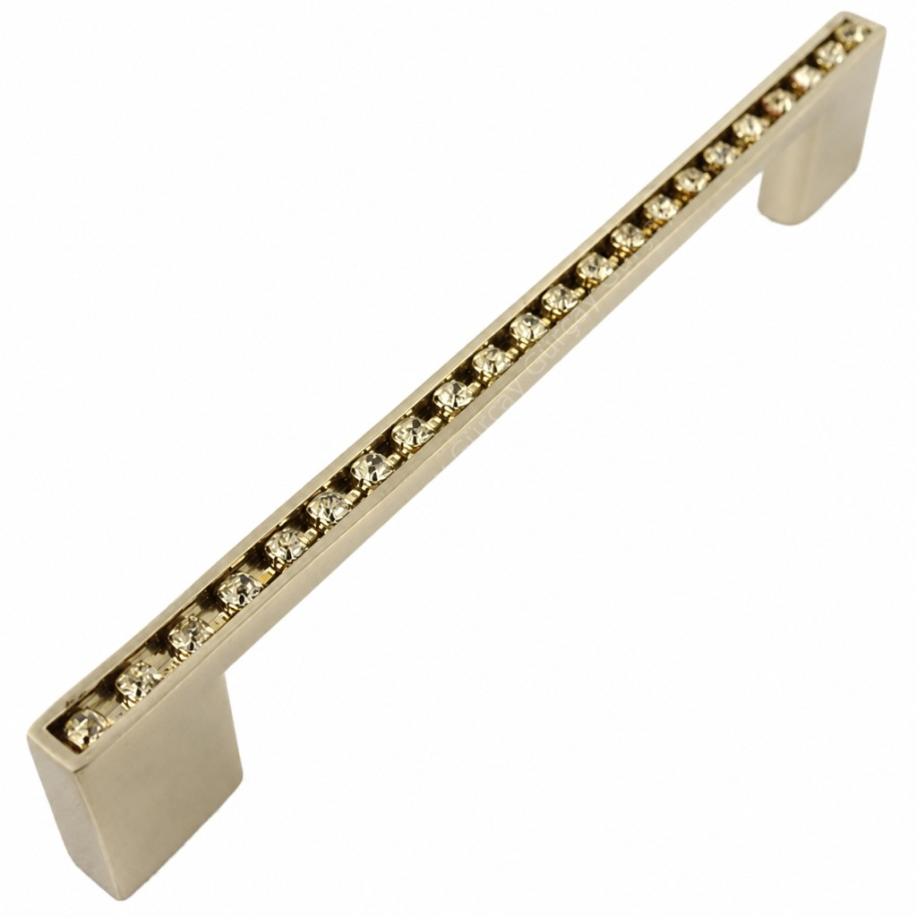 Sıralı Taşlı Lama Kulp 128mm İnoks - 2 Adet