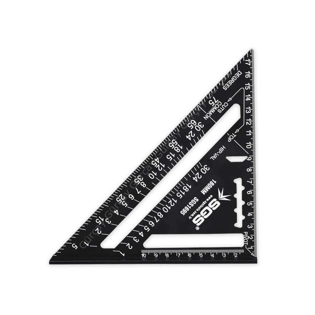 SGS 180mm Profesyonel Alüminyum Üçgen Gönye