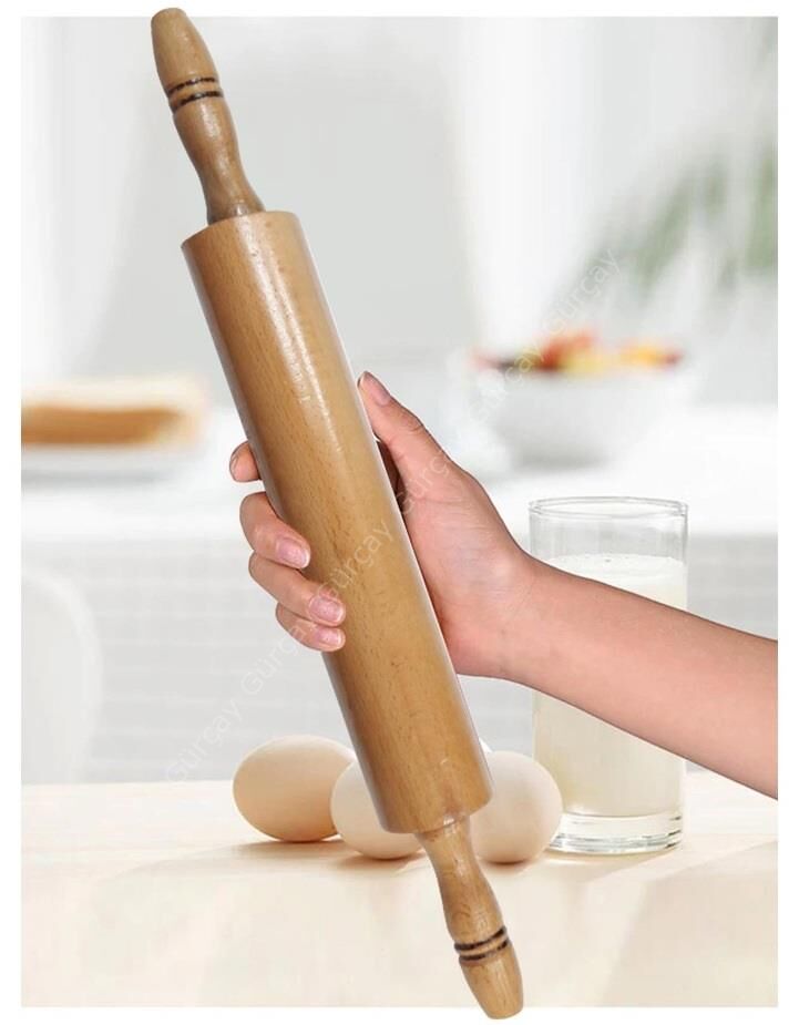 Ahşap El Yapımı Merdane 47cm Gürgen Ağacı