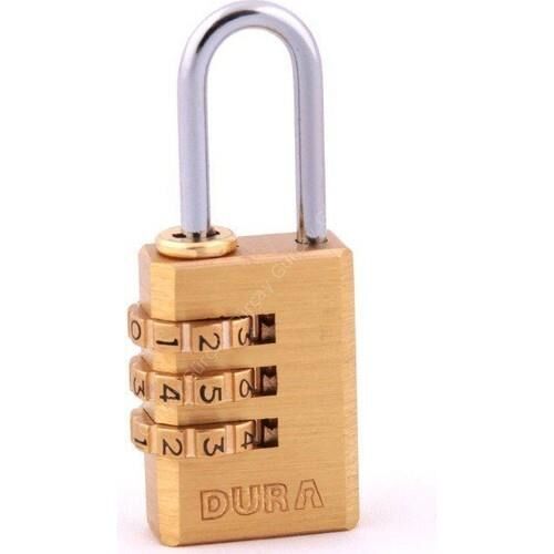 Dura Kilit DK-110 Şifreli Pirinç Asma Kilit 3 Haneli