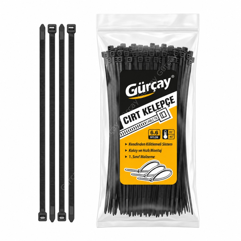 Plastik Cırt Kelepçe Kablo Bağı 100 Adet - 2,5x100mm