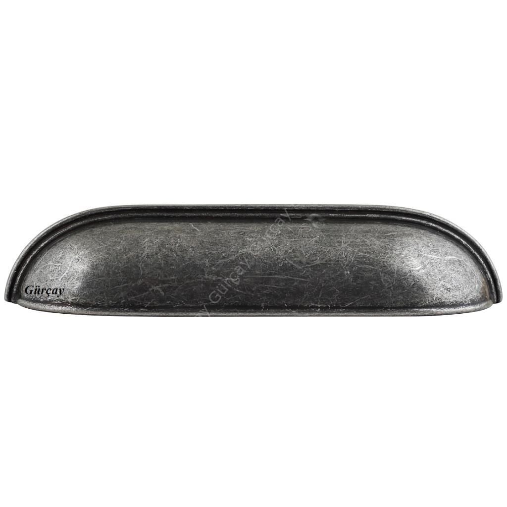 Lüks Çanak Kulp Antik Gümüş 128mm