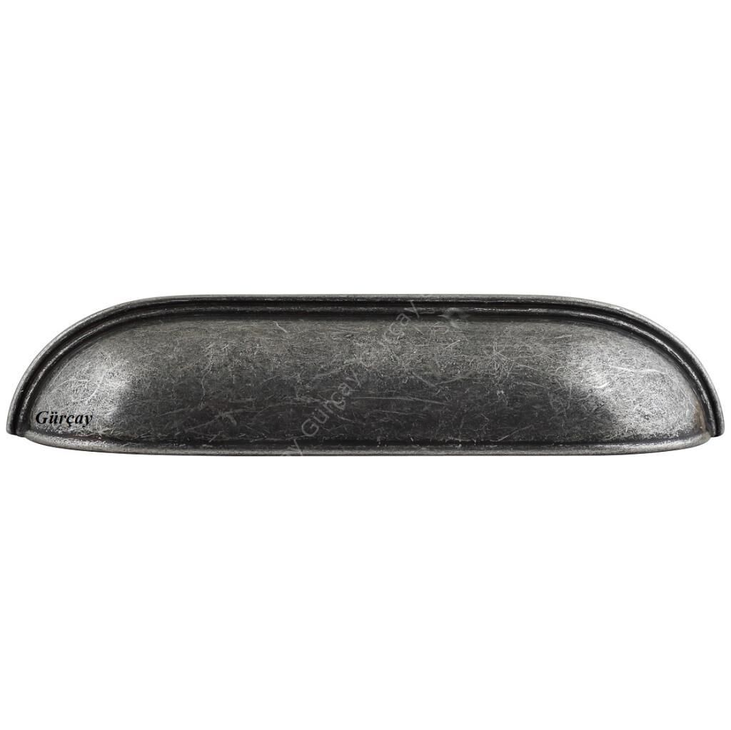 Lüks Çanak Kulp Antik Gümüş 128mm
