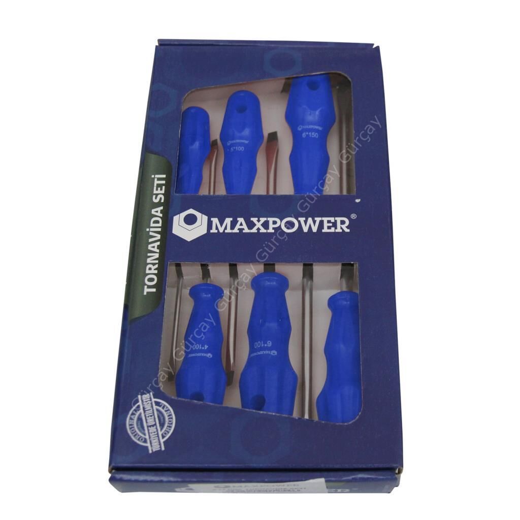Maxpower MX136D 6 Parçalı Düz Tornavida Seti